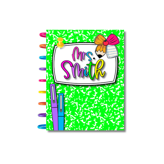 Notebook: School Girl Bow- Green